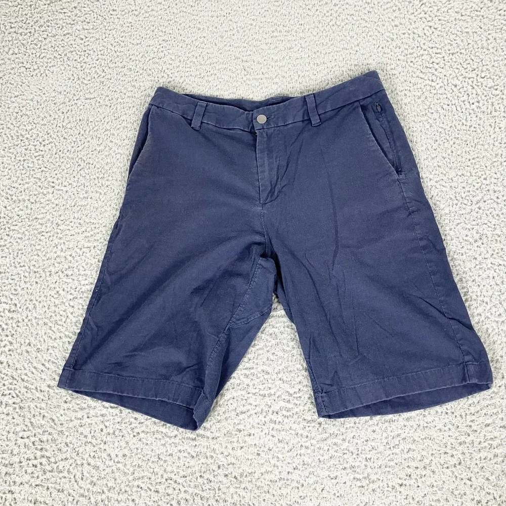 Lululemon Commission Shorts Mens 31 Blue Cotton Chino Casual Summer Pockets